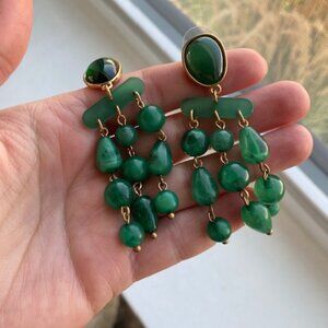 Boden Green Resin Drop Earrings